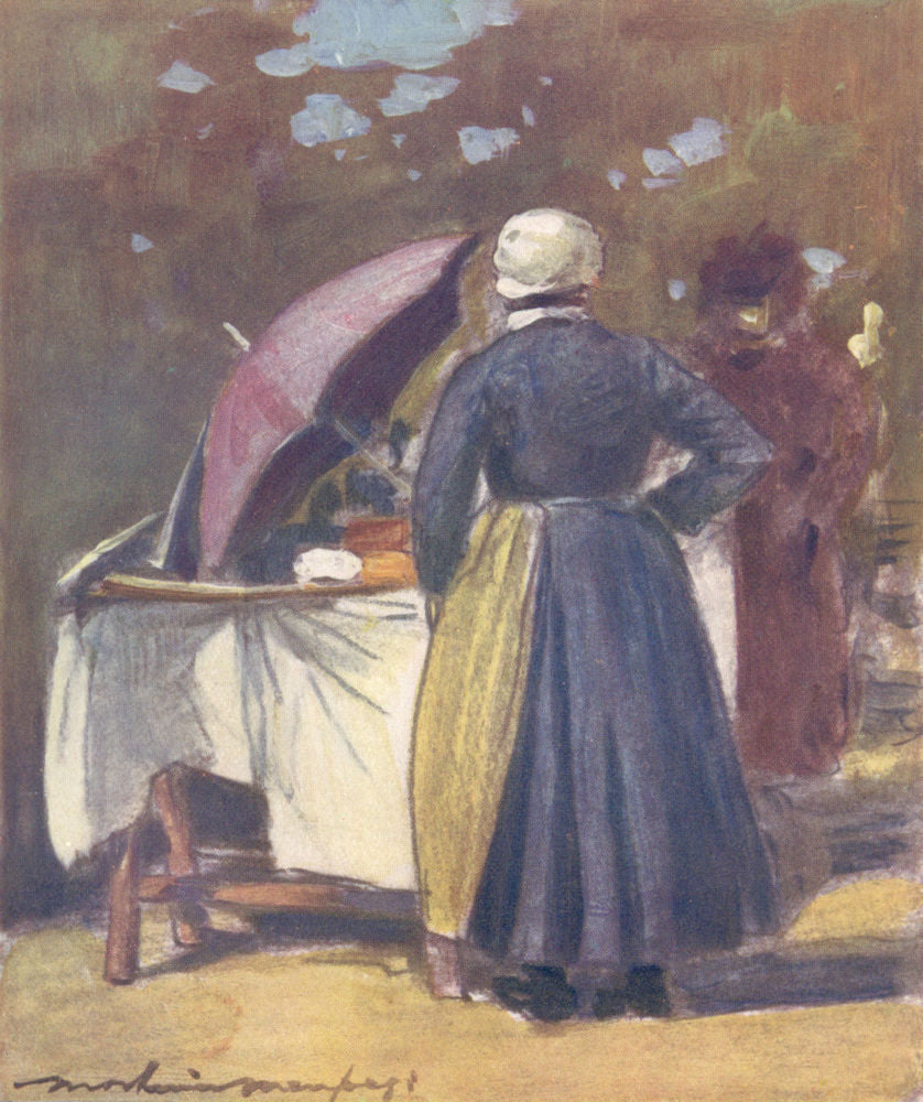 PARIS. A Cake Stall 1909 old antique vintage print picture